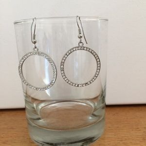 Large rhinestone circle earrings